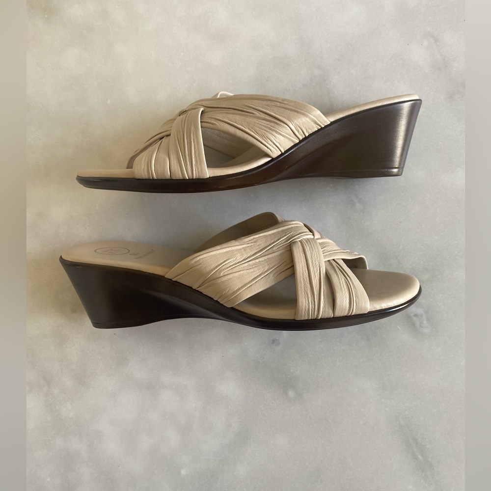 New! FIFTY TOPS Women’s Dressy Formal Wedge Sandal Peep Toe Heel 6.5 - Picture 5 of 7